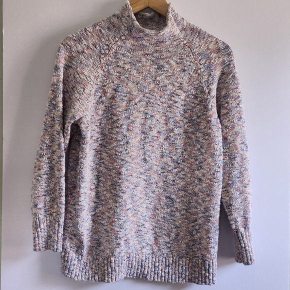 LL BEAN 100% Cotton Multicolor Knit Pullover Sweater Size Large - Picture 1 of 10